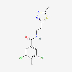 3,5-dichloro-4-methyl-N-[2-(5-methyl-1,3,4-thiadiazol-2-yl)ethyl]benzamide