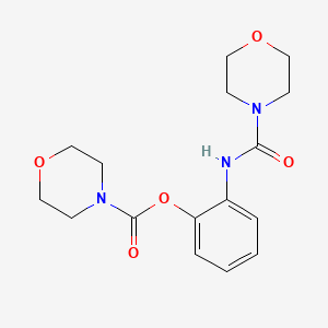 molecular formula C16H21N3O5 B5641784 2-[(4-morpholinylcarbonyl)amino]phenyl 4-morpholinecarboxylate 
