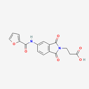 molecular formula C16H12N2O6 B5641799 3-[5-(2-furoylamino)-1,3-dioxo-1,3-dihydro-2H-isoindol-2-yl]propanoic acid 