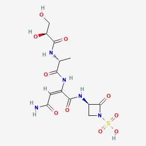 (3R)-3-[[(E)-4-amino-2-[[(2R)-2-[[(2S)-2,3-dihydroxypropanoyl]amino]propanoyl]amino]-4-oxobut-2-enoyl]amino]-2-oxoazetidine-1-sulfonic acid