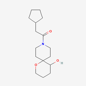molecular formula C16H27NO3 B5641816 9-(cyclopentylacetyl)-1-oxa-9-azaspiro[5.5]undecan-5-ol 