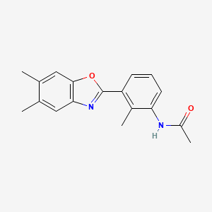 N-[3-(5,6-dimethyl-1,3-benzoxazol-2-yl)-2-methylphenyl]acetamide
