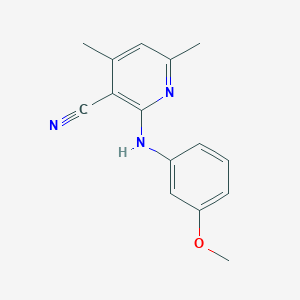 molecular formula C15H15N3O B5641839 2-[(3-Methoxyphenyl)amino]-4,6-dimethylpyridine-3-carbonitrile 