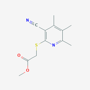 molecular formula C12H14N2O2S B5641842 methyl [(3-cyano-4,5,6-trimethyl-2-pyridinyl)thio]acetate 