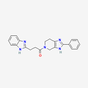 molecular formula C22H21N5O B5641846 5-[3-(1H-benzimidazol-2-yl)propanoyl]-2-phenyl-4,5,6,7-tetrahydro-1H-imidazo[4,5-c]pyridine 