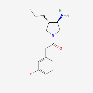 molecular formula C16H24N2O2 B5641851 (3R*,4S*)-1-[(3-methoxyphenyl)acetyl]-4-propylpyrrolidin-3-amine 
