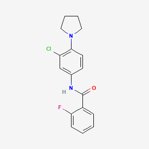 N-[3-chloro-4-(1-pyrrolidinyl)phenyl]-2-fluorobenzamide