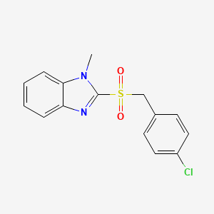 molecular formula C15H13ClN2O2S B5641866 2-[(4-chlorobenzyl)sulfonyl]-1-methyl-1H-benzimidazole 