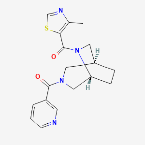 molecular formula C18H20N4O2S B5641871 (1S*,5R*)-6-[(4-methyl-1,3-thiazol-5-yl)carbonyl]-3-(3-pyridinylcarbonyl)-3,6-diazabicyclo[3.2.2]nonane 