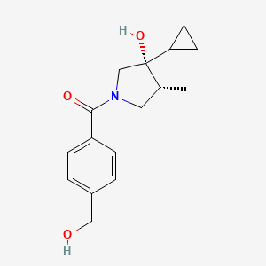 (3R*,4R*)-3-cyclopropyl-1-[4-(hydroxymethyl)benzoyl]-4-methyl-3-pyrrolidinol