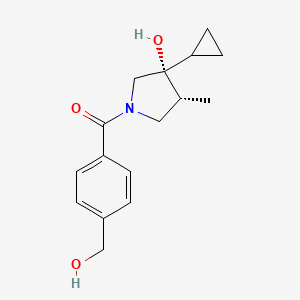 molecular formula C16H21NO3 B5641891 (3R*,4R*)-3-cyclopropyl-1-[4-(hydroxymethyl)benzoyl]-4-methyl-3-pyrrolidinol 