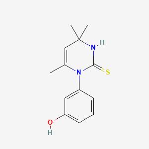 molecular formula C13H16N2OS B5641917 1-(3-hydroxyphenyl)-4,4,6-trimethyl-3,4-dihydro-2(1H)-pyrimidinethione CAS No. 63704-47-2