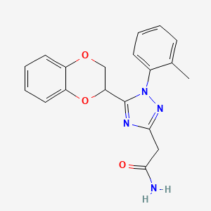 molecular formula C19H18N4O3 B5641925 2-[5-(2,3-dihydro-1,4-benzodioxin-2-yl)-1-(2-methylphenyl)-1H-1,2,4-triazol-3-yl]acetamide 