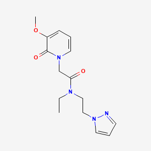 molecular formula C15H20N4O3 B5641928 N-ethyl-2-(3-methoxy-2-oxopyridin-1(2H)-yl)-N-[2-(1H-pyrazol-1-yl)ethyl]acetamide 