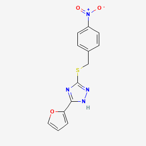 molecular formula C13H10N4O3S B5641951 3-(2-furyl)-5-[(4-nitrobenzyl)thio]-4H-1,2,4-triazole 