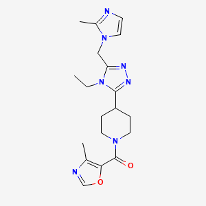 4-{4-ethyl-5-[(2-methyl-1H-imidazol-1-yl)methyl]-4H-1,2,4-triazol-3-yl}-1-[(4-methyl-1,3-oxazol-5-yl)carbonyl]piperidine