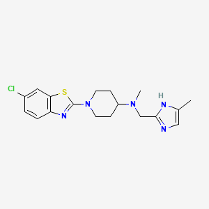 molecular formula C18H22ClN5S B5641984 1-(6-chloro-1,3-benzothiazol-2-yl)-N-methyl-N-[(4-methyl-1H-imidazol-2-yl)methyl]piperidin-4-amine 