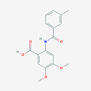 molecular formula C17H17NO5 B5641986 4,5-dimethoxy-2-[(3-methylbenzoyl)amino]benzoic acid 