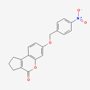molecular formula C19H15NO5 B5642017 7-[(4-nitrobenzyl)oxy]-2,3-dihydrocyclopenta[c]chromen-4(1H)-one 
