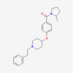 molecular formula C25H32N2O2 B5642027 4-{4-[(2-methylpyrrolidin-1-yl)carbonyl]phenoxy}-1-(2-phenylethyl)piperidine 