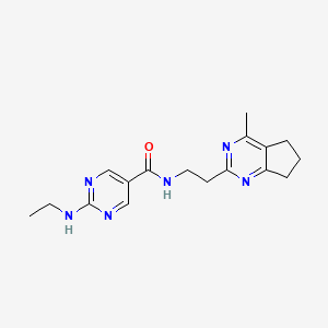 molecular formula C17H22N6O B5642029 2-(ethylamino)-N-[2-(4-methyl-6,7-dihydro-5H-cyclopenta[d]pyrimidin-2-yl)ethyl]-5-pyrimidinecarboxamide 