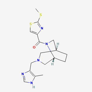 molecular formula C17H23N5OS2 B5642038 (1S*,5R*)-3-[(4-methyl-1H-imidazol-5-yl)methyl]-6-{[2-(methylthio)-1,3-thiazol-4-yl]carbonyl}-3,6-diazabicyclo[3.2.2]nonane 