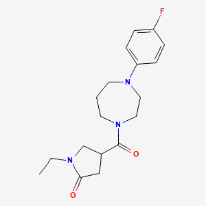 molecular formula C18H24FN3O2 B5642050 1-ethyl-4-{[4-(4-fluorophenyl)-1,4-diazepan-1-yl]carbonyl}-2-pyrrolidinone 
