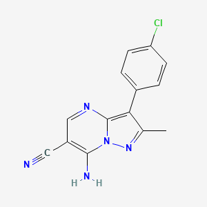molecular formula C14H10ClN5 B5642068 7-amino-3-(4-chlorophenyl)-2-methylpyrazolo[1,5-a]pyrimidine-6-carbonitrile 
