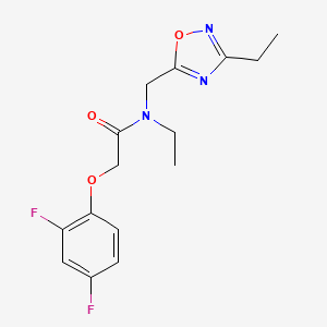 molecular formula C15H17F2N3O3 B5642107 2-(2,4-difluorophenoxy)-N-ethyl-N-[(3-ethyl-1,2,4-oxadiazol-5-yl)methyl]acetamide 
