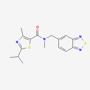 molecular formula C16H18N4OS2 B5642125 N-(2,1,3-benzothiadiazol-5-ylmethyl)-2-isopropyl-N,4-dimethyl-1,3-thiazole-5-carboxamide 