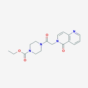 molecular formula C17H20N4O4 B5642135 ethyl 4-[(5-oxo-1,6-naphthyridin-6(5H)-yl)acetyl]piperazine-1-carboxylate 