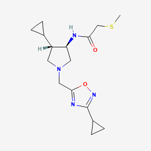 N-{rel-(3R,4S)-4-cyclopropyl-1-[(3-cyclopropyl-1,2,4-oxadiazol-5-yl)methyl]-3-pyrrolidinyl}-2-(methylthio)acetamide hydrochloride