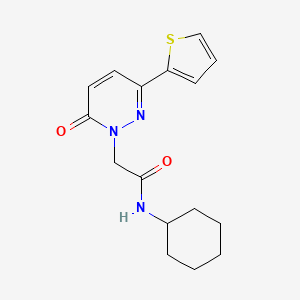 molecular formula C16H19N3O2S B5642153 N~1~-cyclohexyl-2-[6-oxo-3-(2-thienyl)-1(6H)-pyridazinyl]acetamide 