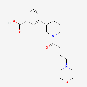 molecular formula C20H28N2O4 B5642176 3-[1-(4-morpholin-4-ylbutanoyl)piperidin-3-yl]benzoic acid 