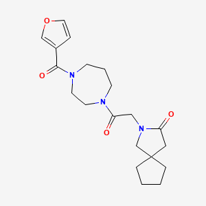 molecular formula C20H27N3O4 B5642198 2-{2-[4-(3-furoyl)-1,4-diazepan-1-yl]-2-oxoethyl}-2-azaspiro[4.4]nonan-3-one 
