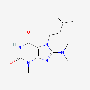 molecular formula C13H21N5O2 B5642206 8-(dimethylamino)-3-methyl-7-(3-methylbutyl)-3,7-dihydro-1H-purine-2,6-dione 