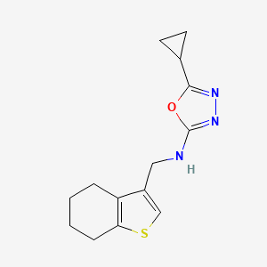 molecular formula C14H17N3OS B5642235 5-cyclopropyl-N-(4,5,6,7-tetrahydro-1-benzothien-3-ylmethyl)-1,3,4-oxadiazol-2-amine 