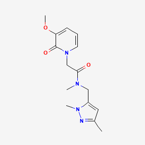 molecular formula C15H20N4O3 B5642260 N-[(1,3-dimethyl-1H-pyrazol-5-yl)methyl]-2-(3-methoxy-2-oxopyridin-1(2H)-yl)-N-methylacetamide 