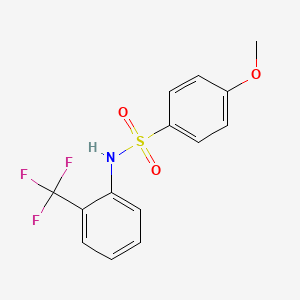 molecular formula C14H12F3NO3S B5642285 4-甲氧基-N-[2-(三氟甲基)苯基]苯磺酰胺 