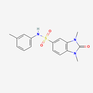 molecular formula C16H17N3O3S B5642305 1,3-dimethyl-N-(3-methylphenyl)-2-oxo-2,3-dihydro-1H-benzimidazole-5-sulfonamide 