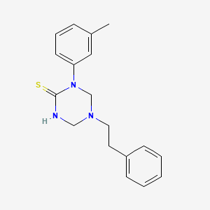 molecular formula C18H21N3S B5642332 1-(3-methylphenyl)-5-(2-phenylethyl)-1,3,5-triazinane-2-thione 