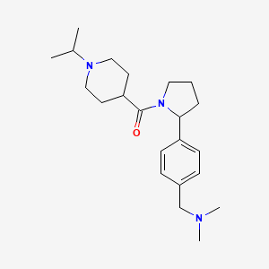 molecular formula C22H35N3O B5642347 (4-{1-[(1-isopropyl-4-piperidinyl)carbonyl]-2-pyrrolidinyl}benzyl)dimethylamine 