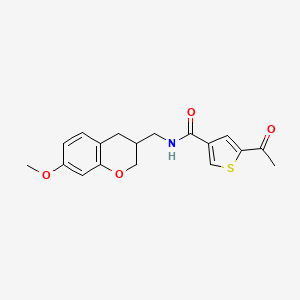 5-acetyl-N-[(7-methoxy-3,4-dihydro-2H-chromen-3-yl)methyl]thiophene-3-carboxamide