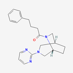 molecular formula C21H26N4O B5642375 (1S*,5R*)-6-(4-phenylbutanoyl)-3-(2-pyrimidinyl)-3,6-diazabicyclo[3.2.2]nonane 