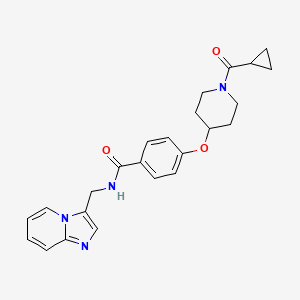 4-[1-(cyclopropanecarbonyl)piperidin-4-yl]oxy-N-(imidazo[1,2-a]pyridin-3-ylmethyl)benzamide