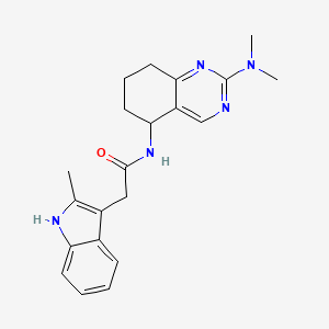 molecular formula C21H25N5O B5642379 N-[2-(dimethylamino)-5,6,7,8-tetrahydroquinazolin-5-yl]-2-(2-methyl-1H-indol-3-yl)acetamide 