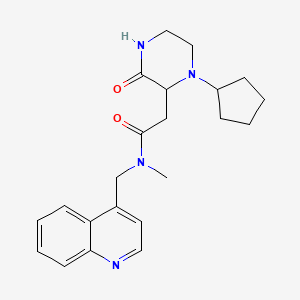 2-(1-cyclopentyl-3-oxopiperazin-2-yl)-N-methyl-N-(quinolin-4-ylmethyl)acetamide