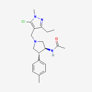 molecular formula C20H27ClN4O B5642391 N-[(3S*,4R*)-1-[(5-chloro-3-ethyl-1-methyl-1H-pyrazol-4-yl)methyl]-4-(4-methylphenyl)pyrrolidin-3-yl]acetamide 