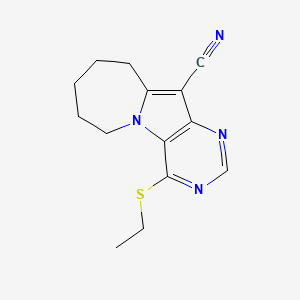 4-(ethylthio)-7,8,9,10-tetrahydro-6H-pyrimido[4',5':4,5]pyrrolo[1,2-a]azepine-11-carbonitrile