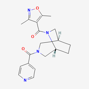 molecular formula C19H22N4O3 B5642451 (1S*,5R*)-6-[(3,5-dimethyl-4-isoxazolyl)carbonyl]-3-isonicotinoyl-3,6-diazabicyclo[3.2.2]nonane 